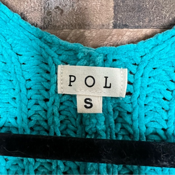 POL Step Inside Chunky Knit Cardigan Sweater Open Front Oversized Blue Small - Picture 6 of 8